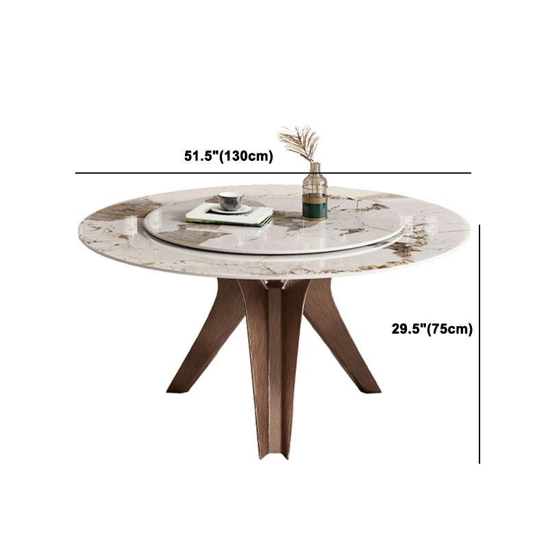 Modern Round Dinette Set 1/4/7/9 Pieces Sintered Stone Dining Table Set with Turntable