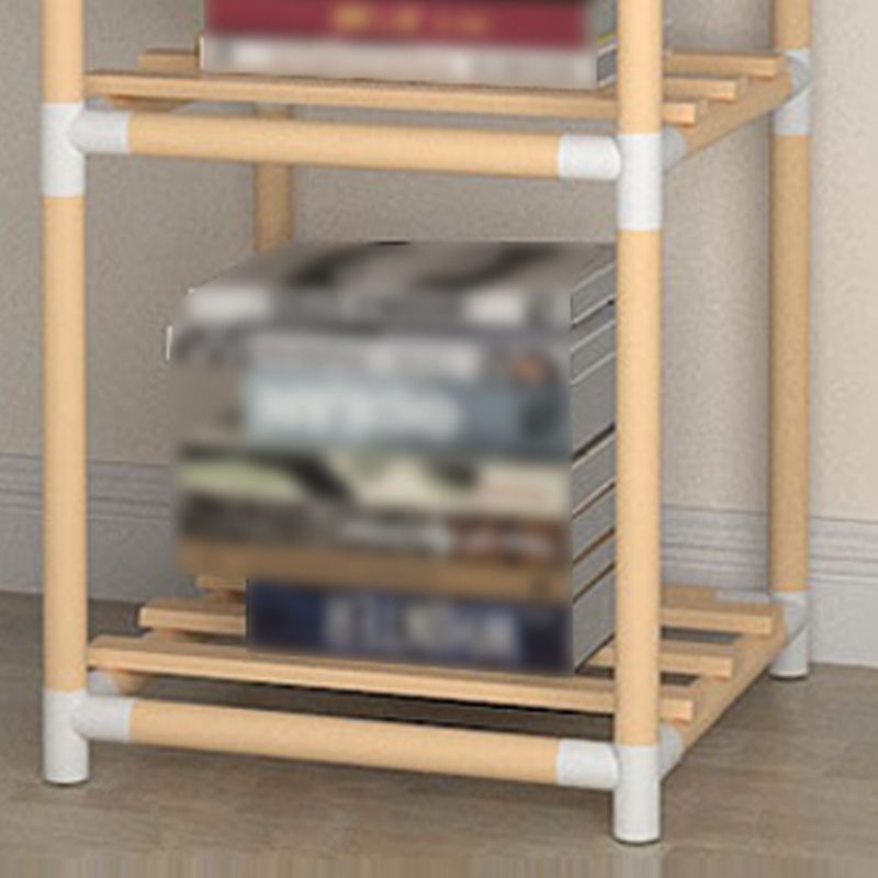 Contemporary Style Bookshelf Open Back Solid Wood in Natural Book Shelf