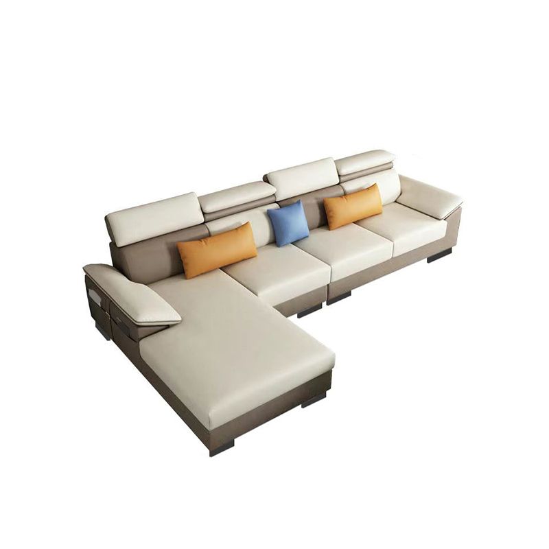 Contemporary Stain-Resistant Faux Leather Cushion Back Sectionals