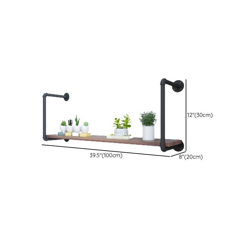 Industrial Closed Back Bookshelf Floating Wooden Natural Bookcase