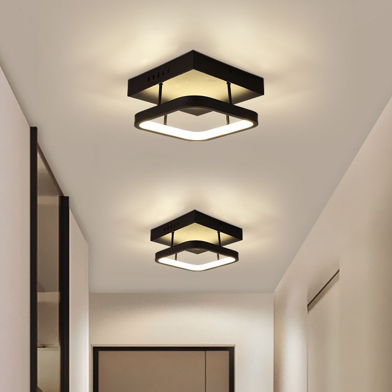 Plafonniers encastrés à deux niveaux, luminaires modernes en aluminium pour allée