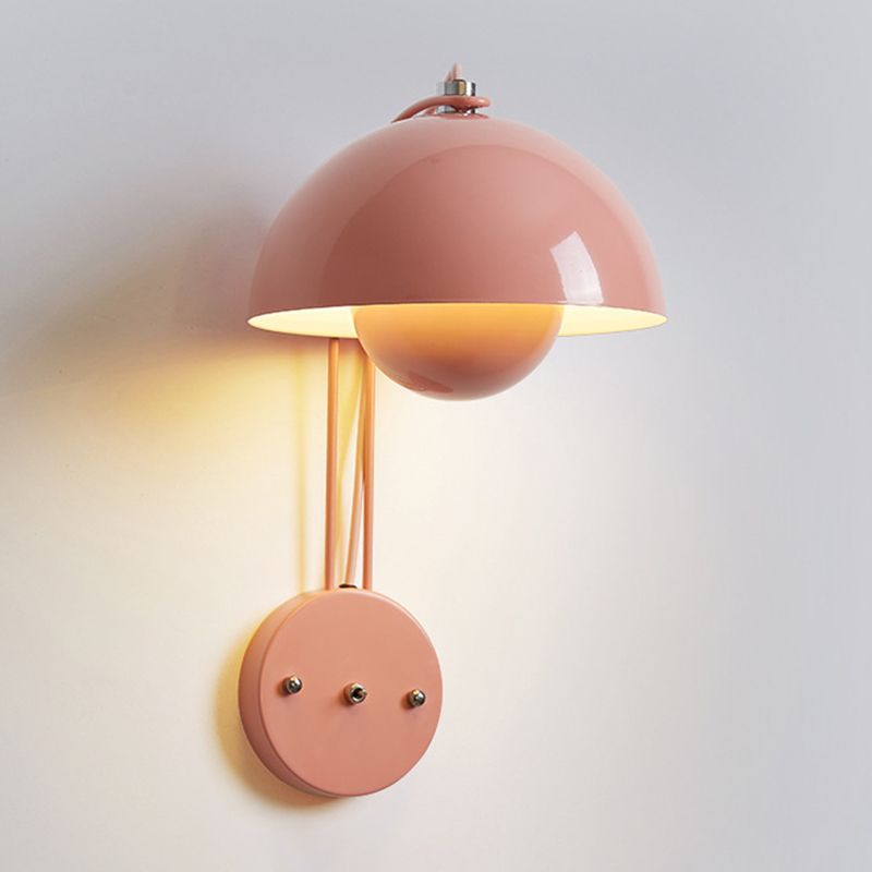 Metal Dome Shape Wall Light Modern Style 1 Light Wall Light Sconces