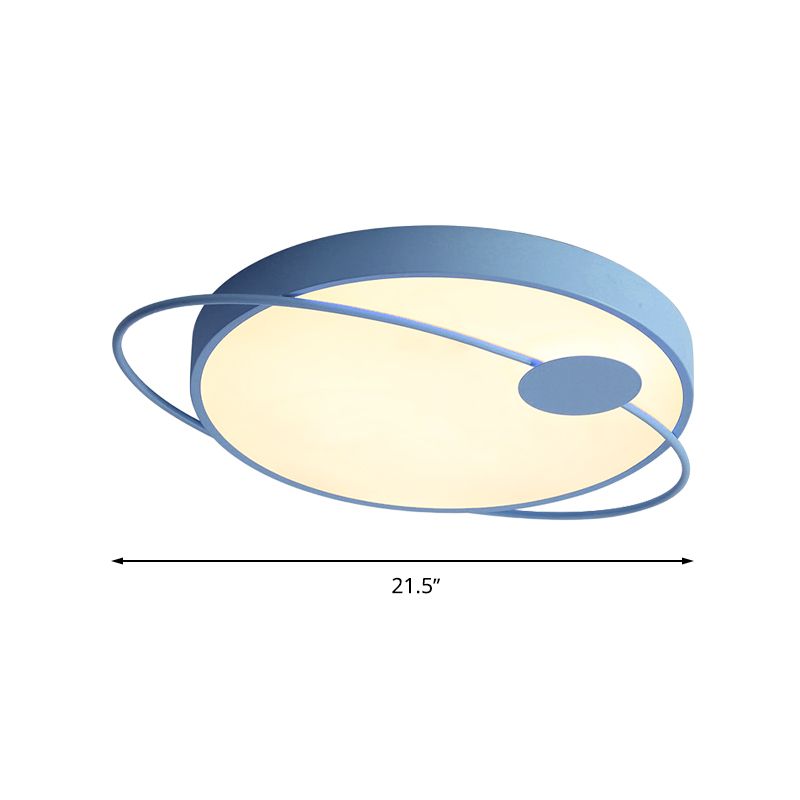 18 "/21.5" /25.5 " W Round Ceiling Flush Mount Nordic Style Acrylique DEL Blue / Pink Flush Light Fixture in Warm / White Light