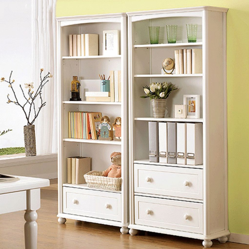 Scandinavian Wood Bookshelf Home Office Closed Back Bookcase