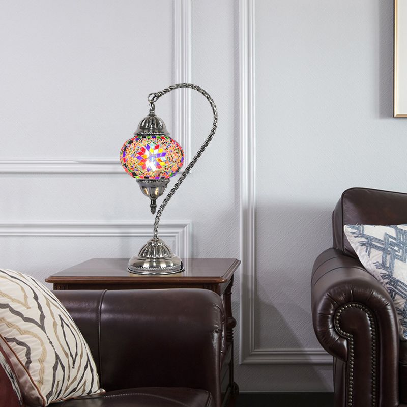 1 lampe nocturne de l'ampoule méditerranéenne en forme de larme en forme de larme / jaune et rouge / rouge brun tachée de nuit