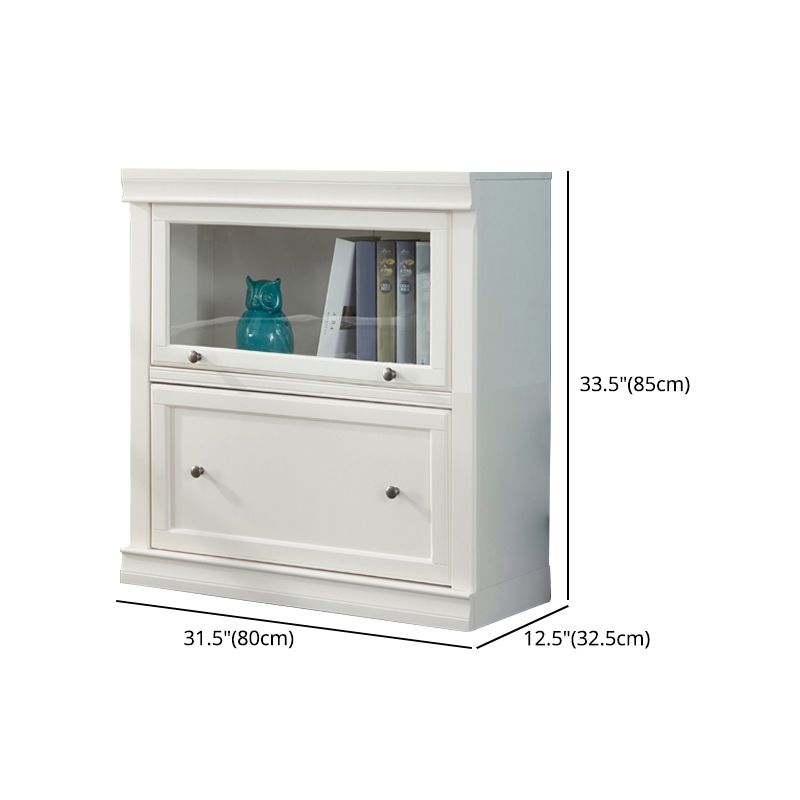 Wooden Standard Bookcase Modern Style White Colour Closed Back Bookshelf