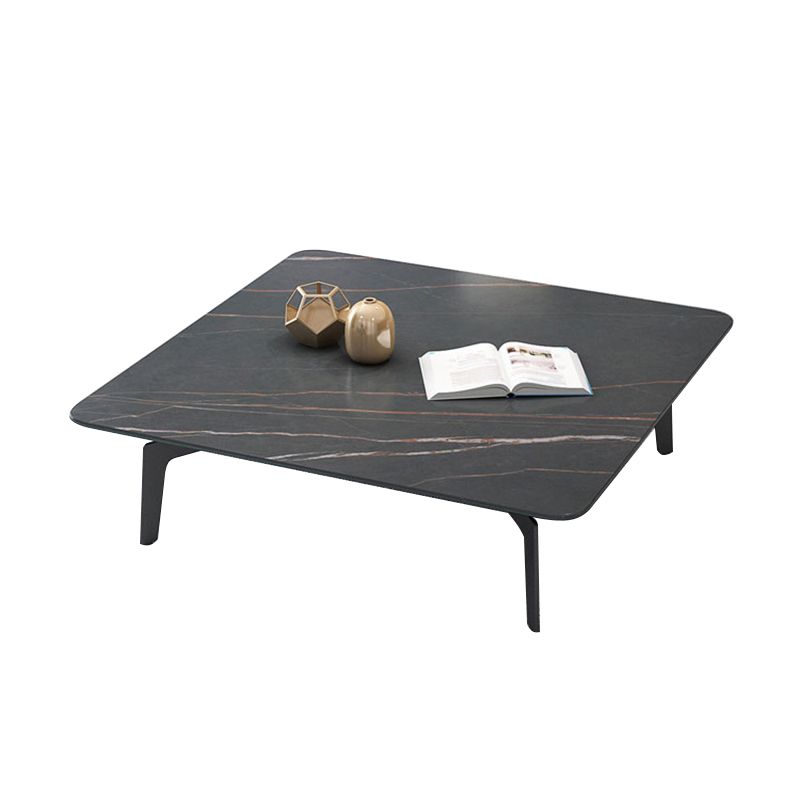 Modern Style Black Marble & SLATE Top Black Metal Base Rectangular & Square Coffee Table