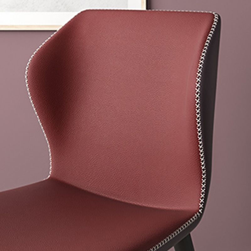 Silla sin brazos de Glam Metal Comedor Wingback Parsons para restaurante