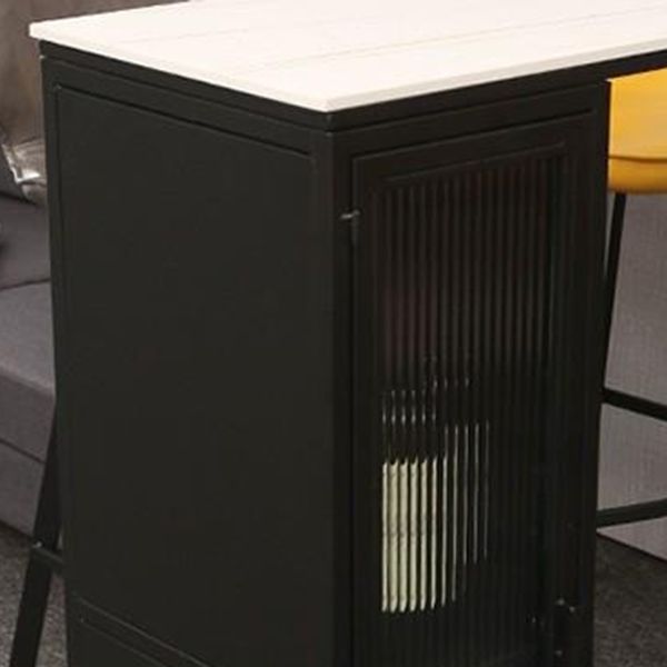 Industrial Sintered Stone 1/2/5 Pieces Bar Table Set Rectangle Bar Table with Metal Legs