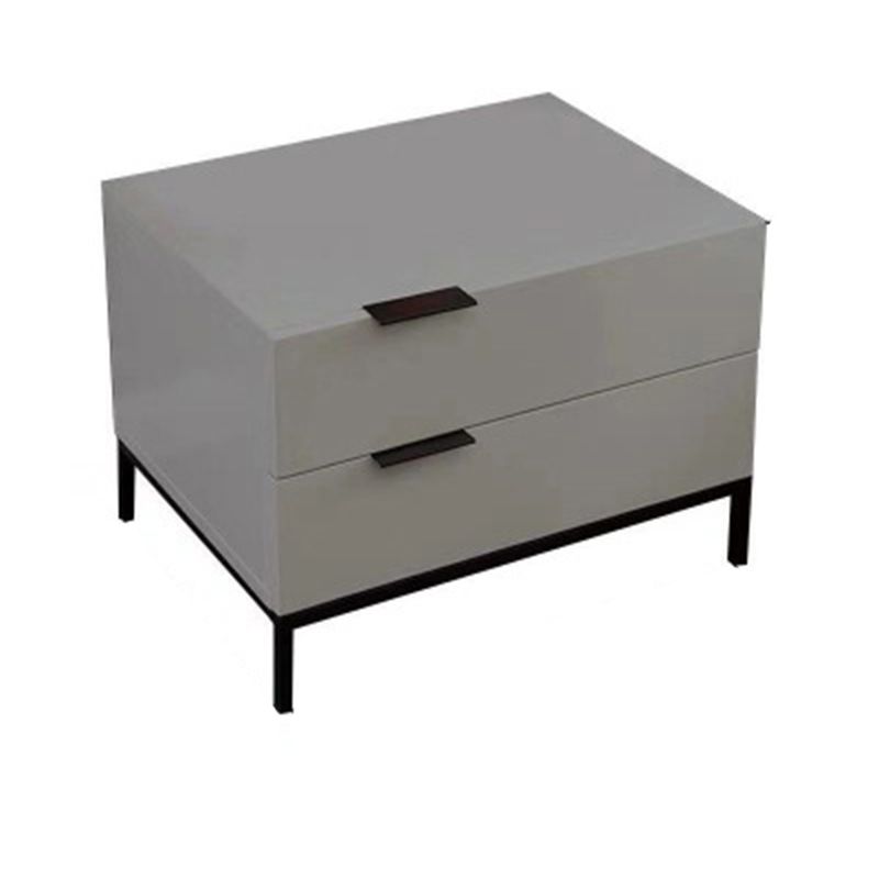 Square Metal with Multi-color Choice Wood Countertop Nightstand