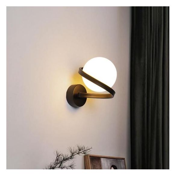 Modernism Globe Bath Vanity Lighting Metal Black/White Light for Bathroom