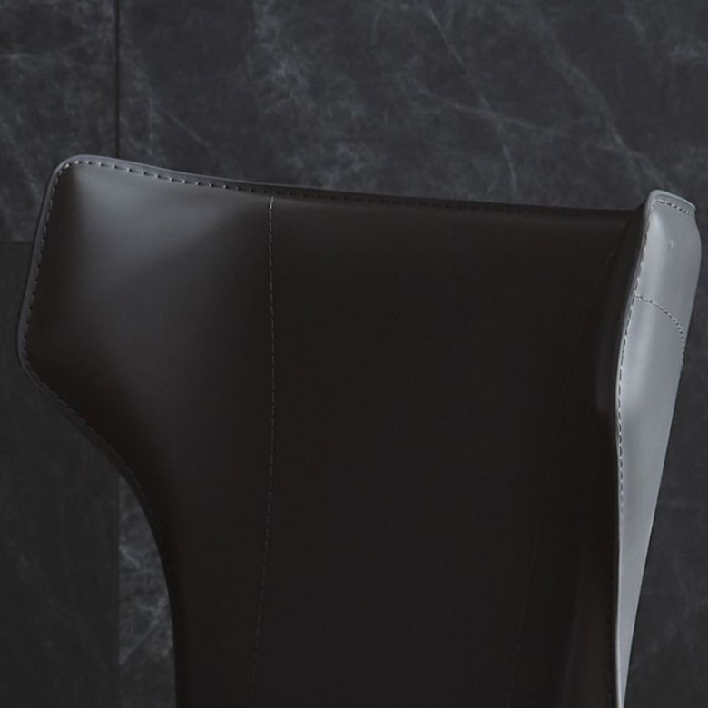 Matte Finish Wingback Dining Chair Designer Style Meeting Room Leather Side Chair
