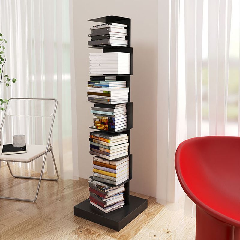 Modern Metal Bookshelf Geometric Closed Back Vertical Bookcase