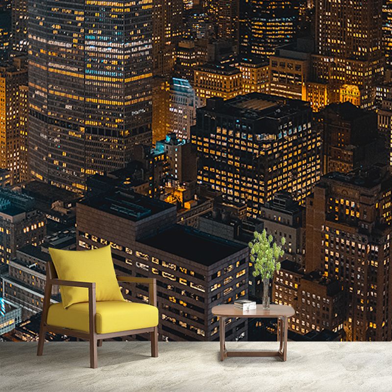 Urban Scenery Resistant Mural Wallpaper Environment Friendly Sleeping Room Wall Mural