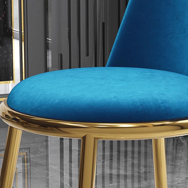 Glam Dining Side Chair Upholstered Side Chair with Gold Legs for Dining Room