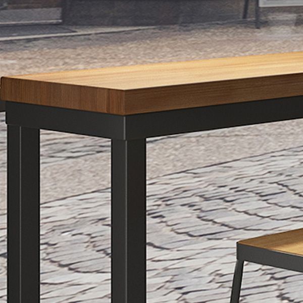 Wood Top Bar Table Rectangle Bar Table for Kitchen Living Room Coffee Room