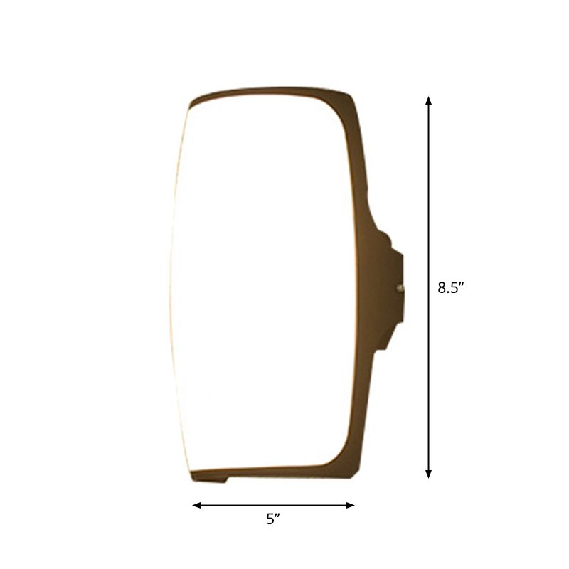 Lámpara de pared de plástico curvada simplicidad simplicidad de la pared de la pared del al ras del led negro en luz cálida/blanca