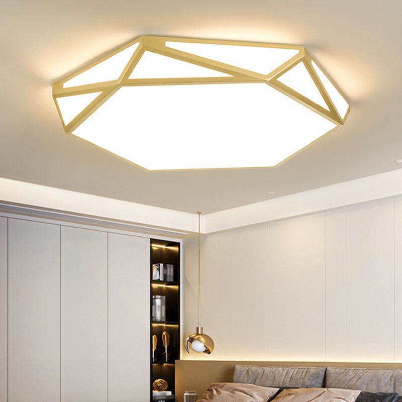 Minimalism Ceiling Light Fixture Geometry LED Flush Mount for Living Room