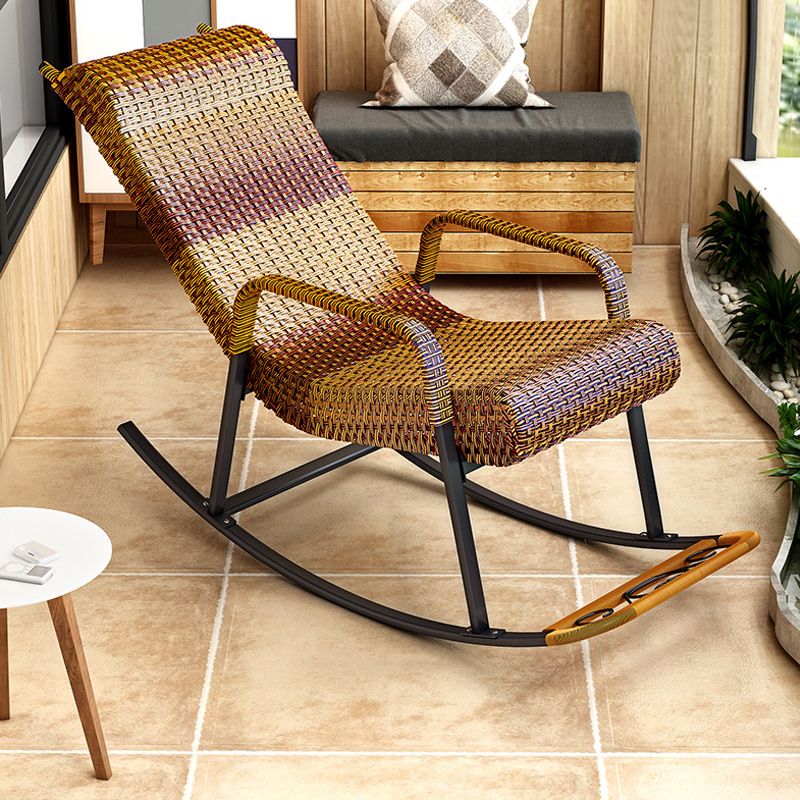 Modern Indoor Rattan Rocking Chair Single Relaxing Rocking Chair