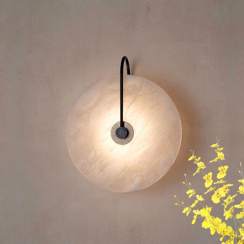 Modern Style Round Wall Mounted Lamps Stone 1 Light Wall Lighting Ideas