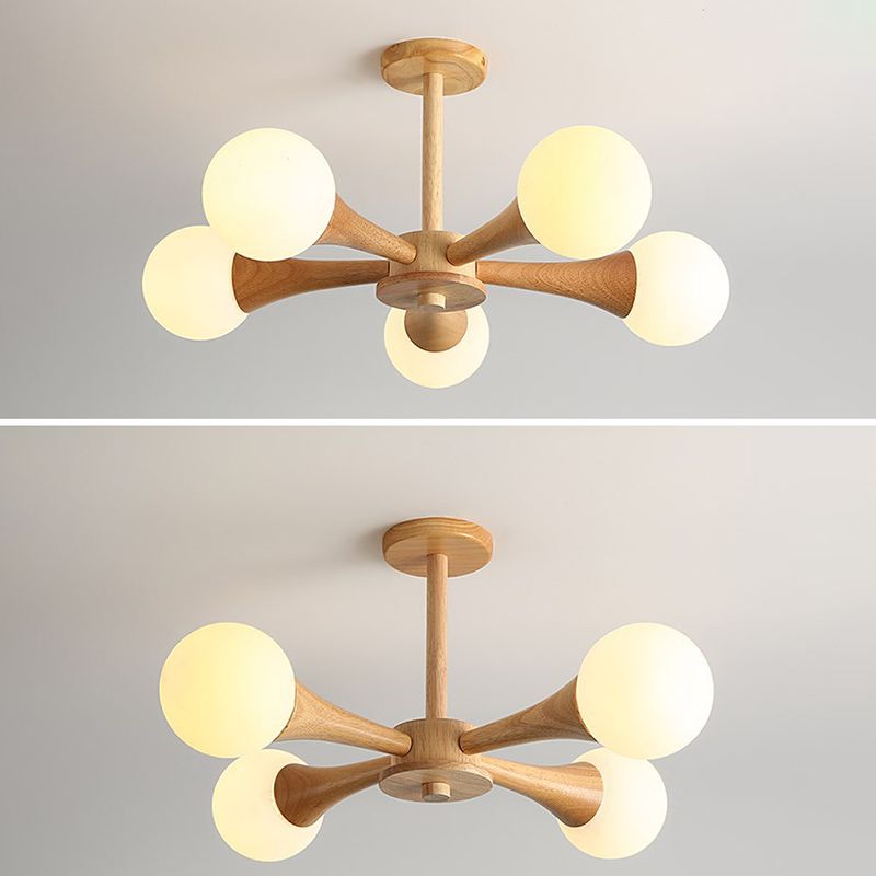 Ultra-Modern Sputnik appeso il lampadario sospensione in legno con cavo sospeso per soggiorno