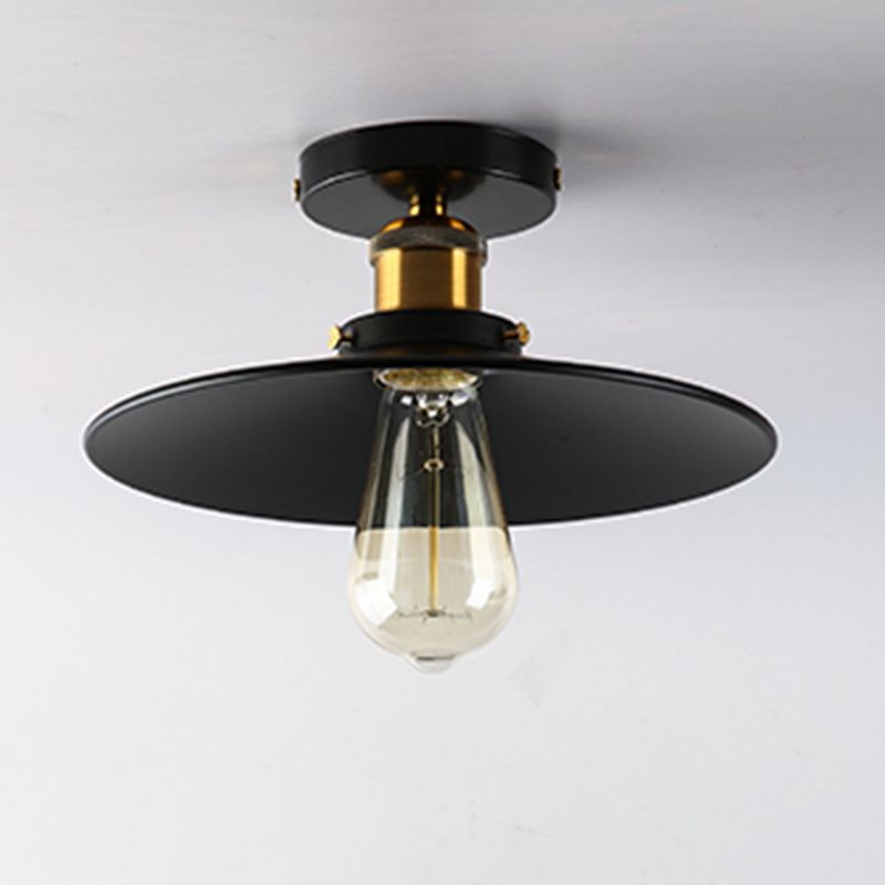 Schwarz mit Schirgel mit Flush Mount Industrial inspirierte 1-leichte Halbblöde-Deckenleuchten