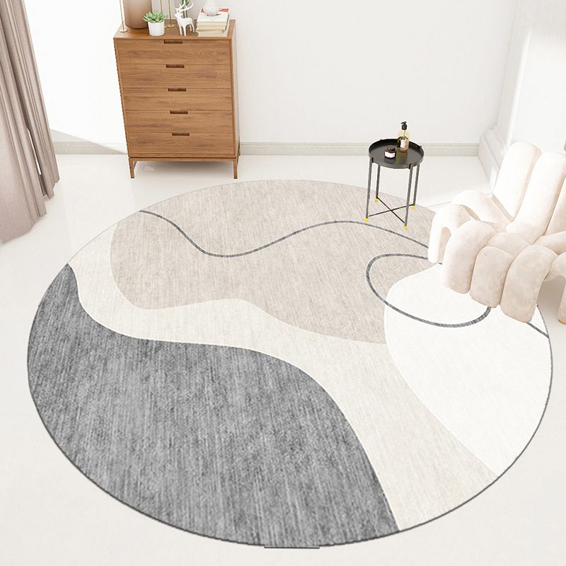 Lichtbruin gekleurd stuk tapijt Polyester Modern vloerkleed Wasbaar tapijt voor woondecoratie