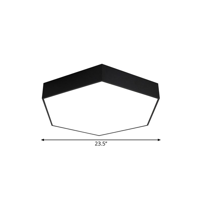 Honeycomb Acrylic Ceiling Lamp Modern 18"/23.5"/47" W LED Black Flush Mounted Light for Office