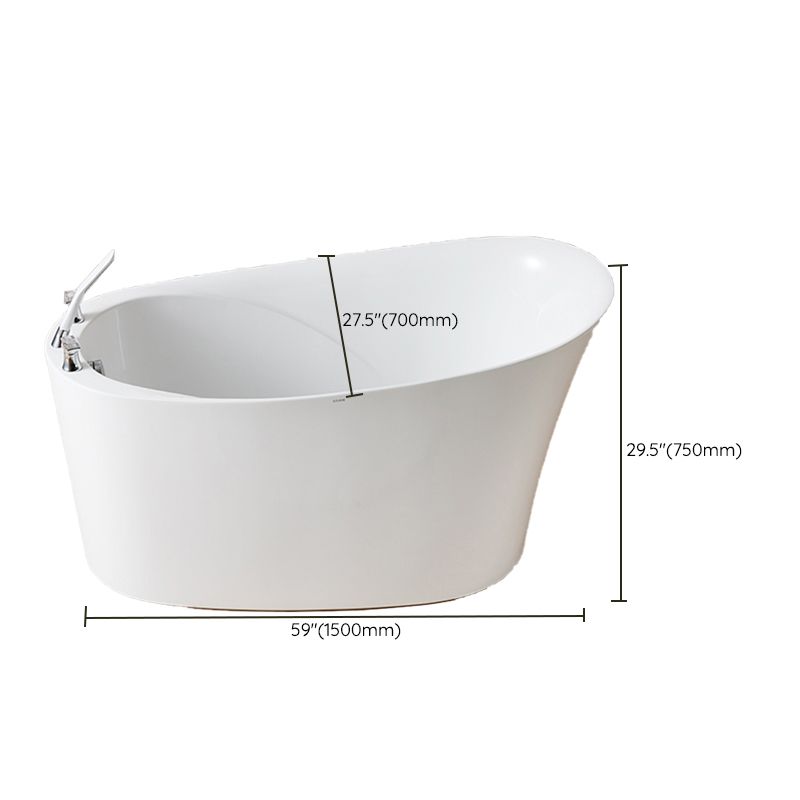 Back to Wall Bathtub Antique Finish Soaking Acrylic Bath Tub