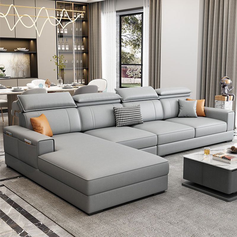 Nordic Cushions Recessed Arm Faux Leather Stationary with Storage Seating