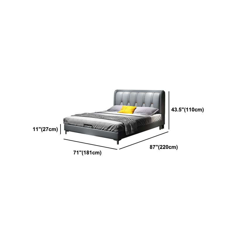 Modern Wingback Bed with Wingback Headboard and Metal Legs Bed