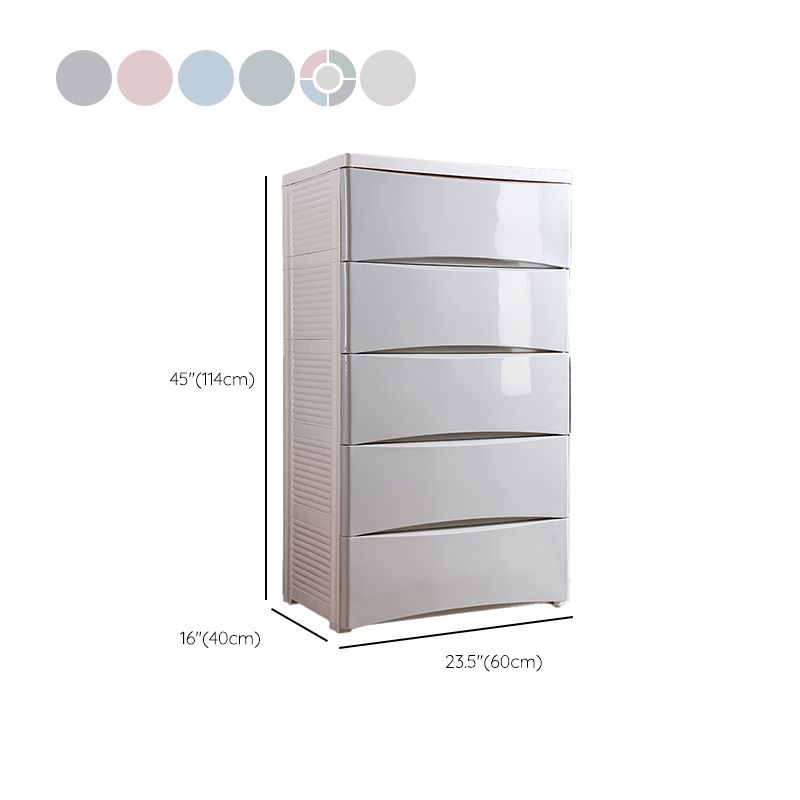 Plastic Polished Finish Storage Cabinet Contemporary Cabinet with Drawers