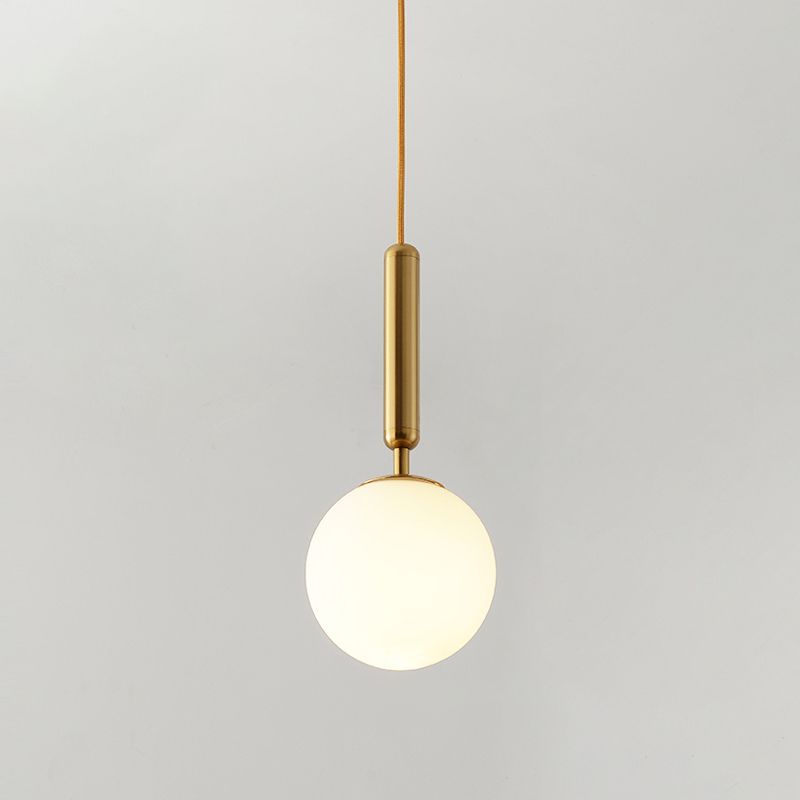 1 Light Spherical Hanging Pendant Modern Style Glass Hanging Lighting for Bedroom