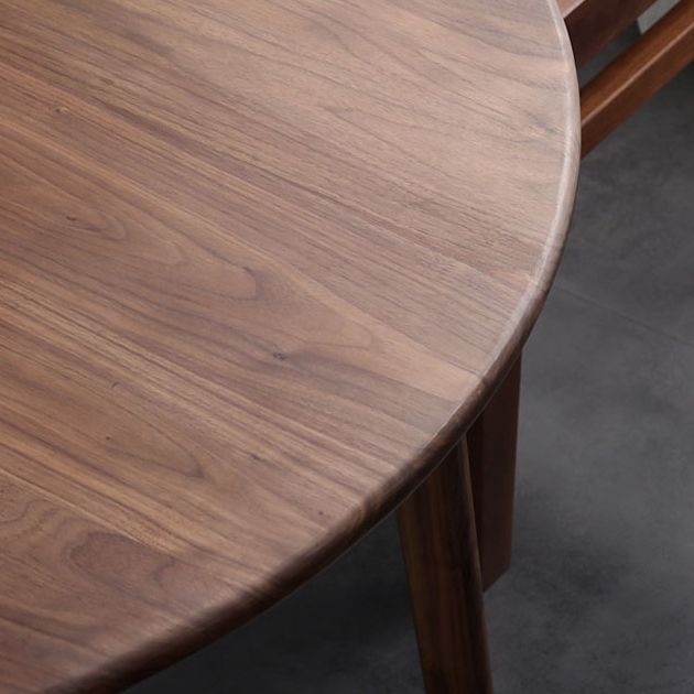 Contemporary 1/2/5/6 Pieces Furniture Round Solid Wood Dining Set in Brown