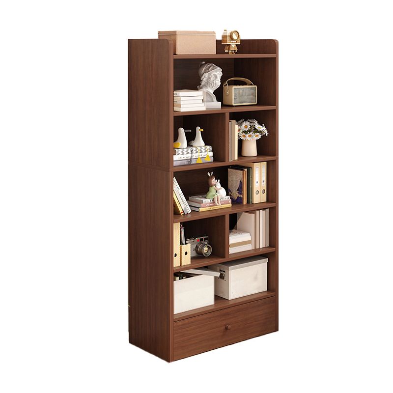 Modern Wooden Bookshelf Closed Back Bookcase for Home Office