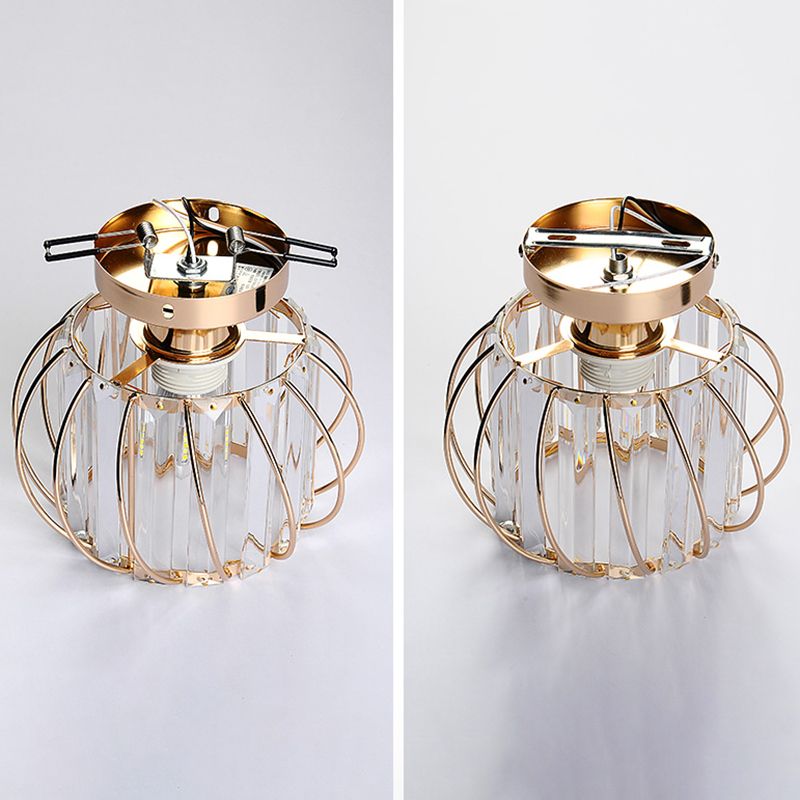 Luminaire de plafond de lanterne de Style moderne, luminaire de plafond d'allée en cristal