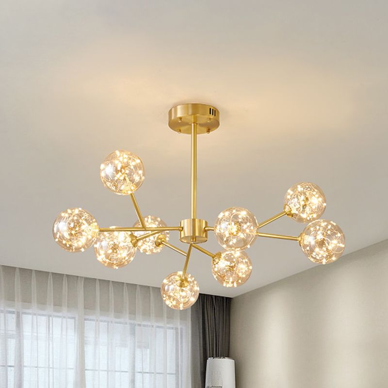 Glass Pendant Light Global Contemporary Gold Hanging Light for Living Room