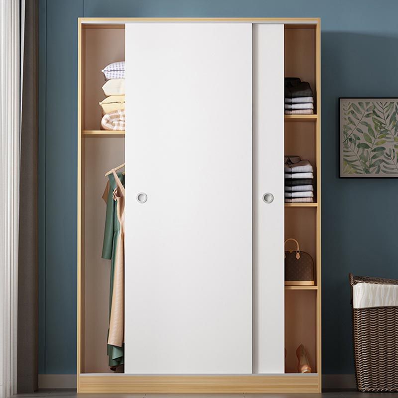 Modern Style Wardrobe Cabinet Engineered Wood Armoire for Bedroom