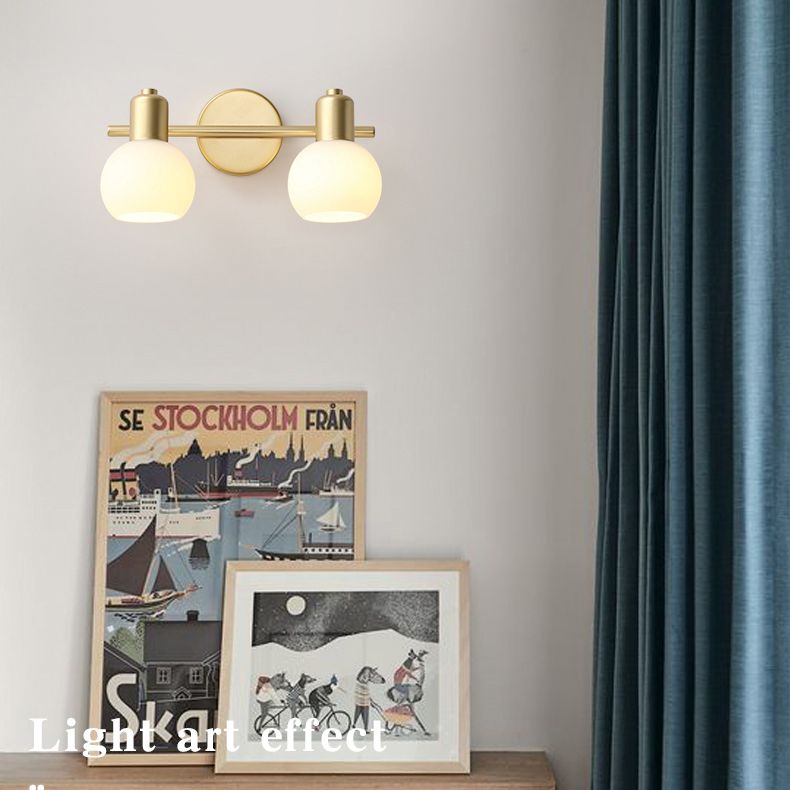 Metal Balls Wall Mounted Light Fixture Modern Style Gold Wall Mounted Light for Bathroom