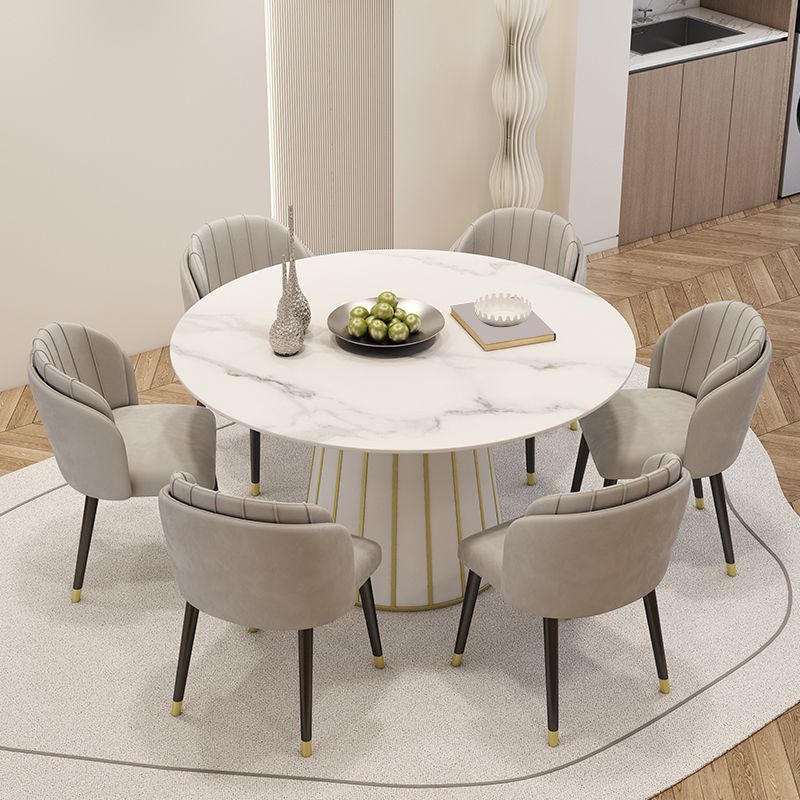 Nordic Round Stone Dining Table 1/7 Pieces Dining Set for Dining Room