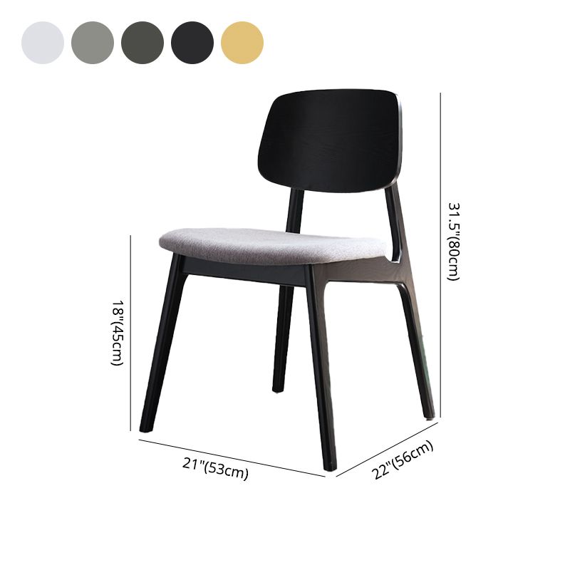 Silla de comedor moderna con respaldo abierto, silla lateral sin brazos de comedor de madera para el hogar