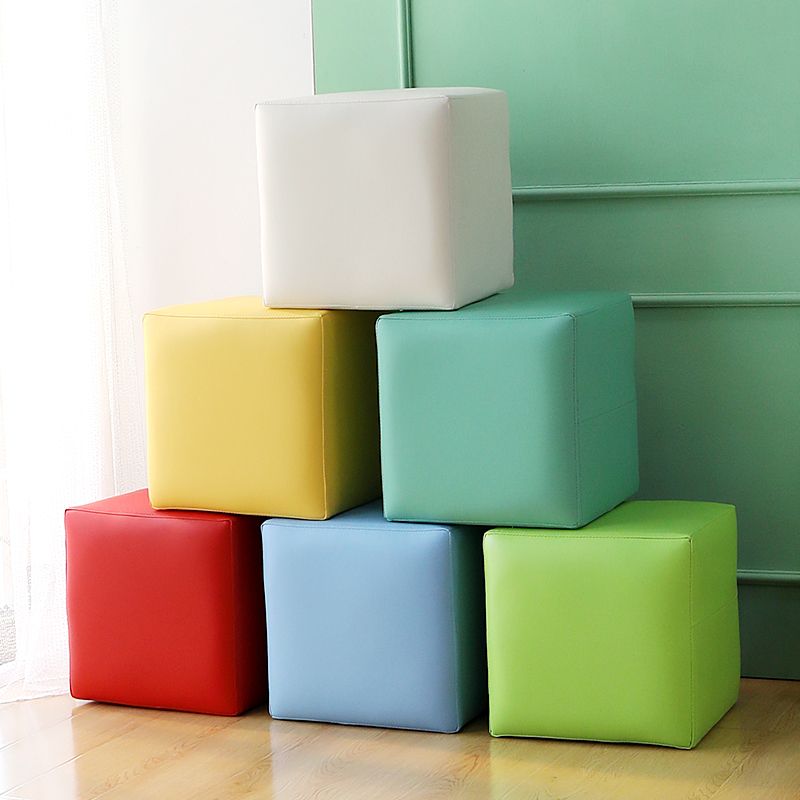 Modern Pure Color Cube Sqaure Faux Leather Cube for Living Room