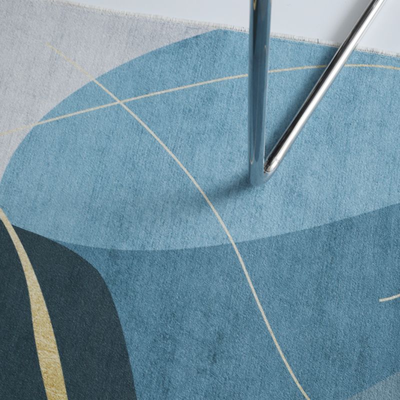 Black Modern Rug Blending Graphic Rug Non-Slip Backing Rug for Home Decoration