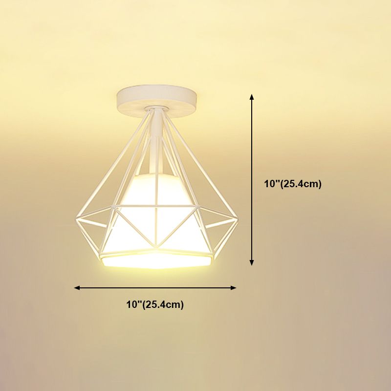 Metalen geometrische schaduw spoel plafondlicht industrieel 1 licht spoelbevestiging in het wit