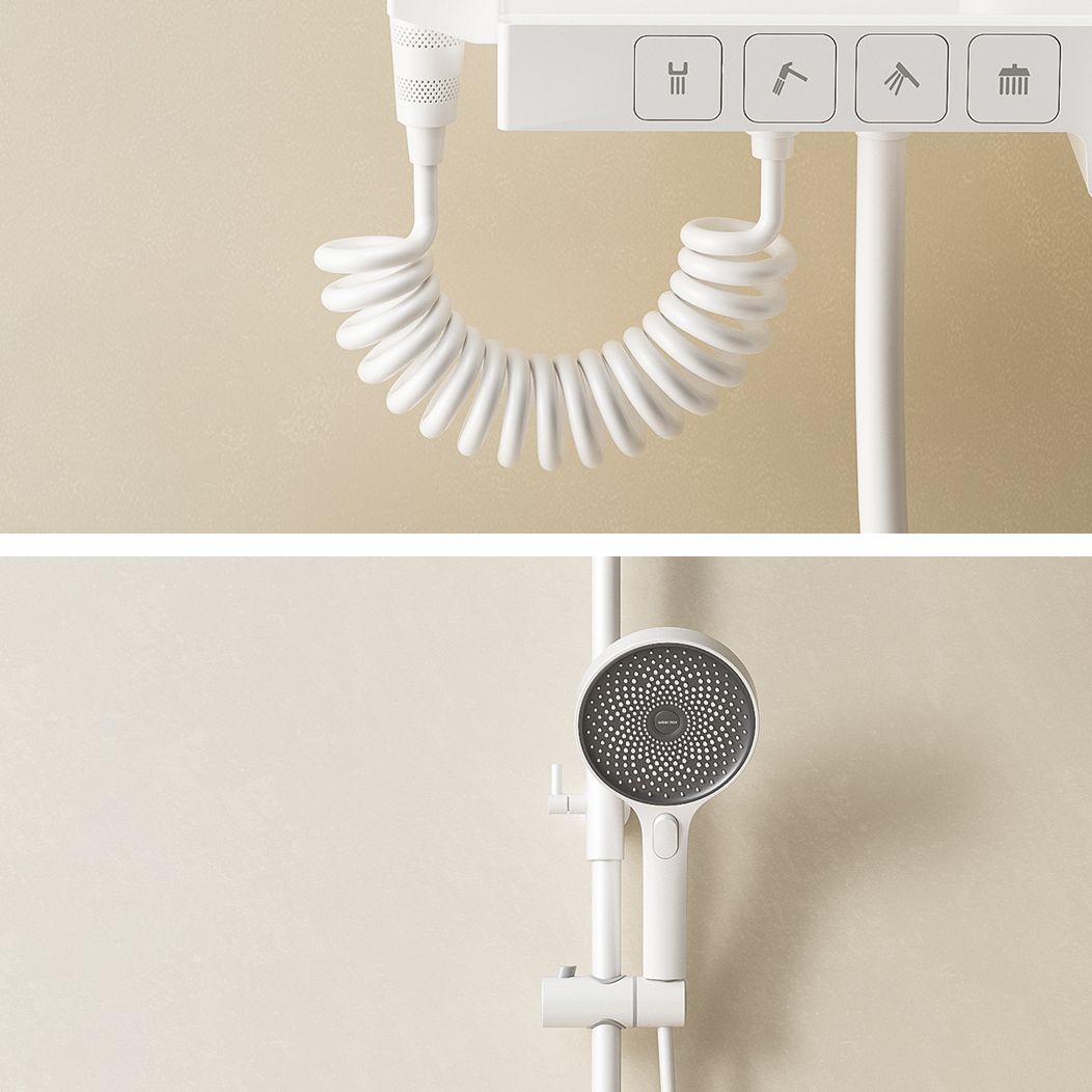 Shower System Round Adjustable Spray Pattern Massage Jet Handheld Shower Head Shower Trim