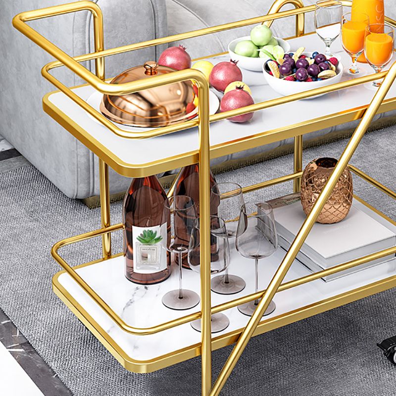 29.92" High Contemporary Style Prep Table Rolling Metal Prep Table for Home