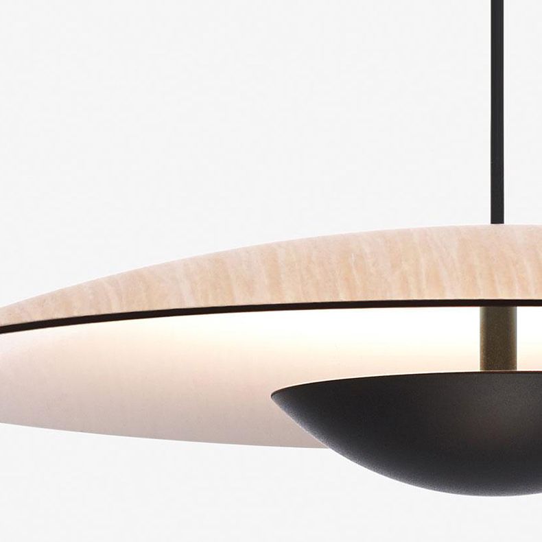 Nordic Modern Creative Metal Pendant Light Flat Round LED Small Suspension Light for Bedroom