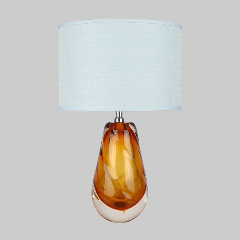 Éclairage de chevet de tambour blanc contemporain 1 lumière K9 Lumière de nuit en cristal pour chambre à coucher