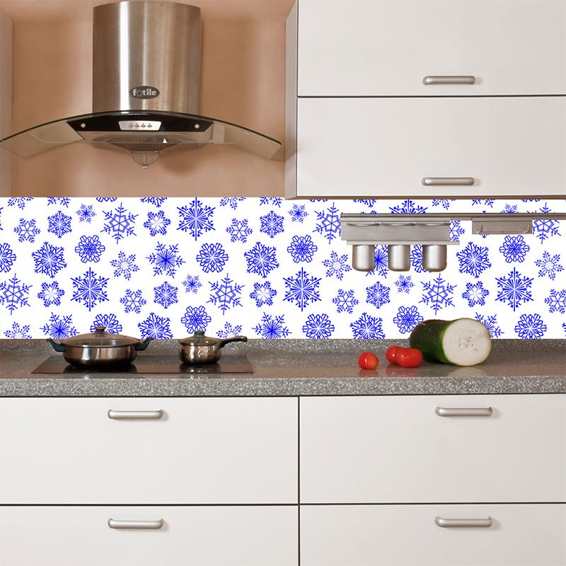 Self Sticking Snowflake Wallpaper Panels 18 Pcs Contemporary PVC Wall Art, 8' L x 8" W