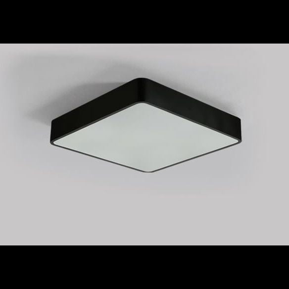 Rectangular Office Flush Lamp Metallic Modern LED Ceiling Mounted Light in Black